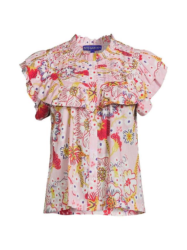 Womens Denver Ruffled Cotton Shirt Product Image