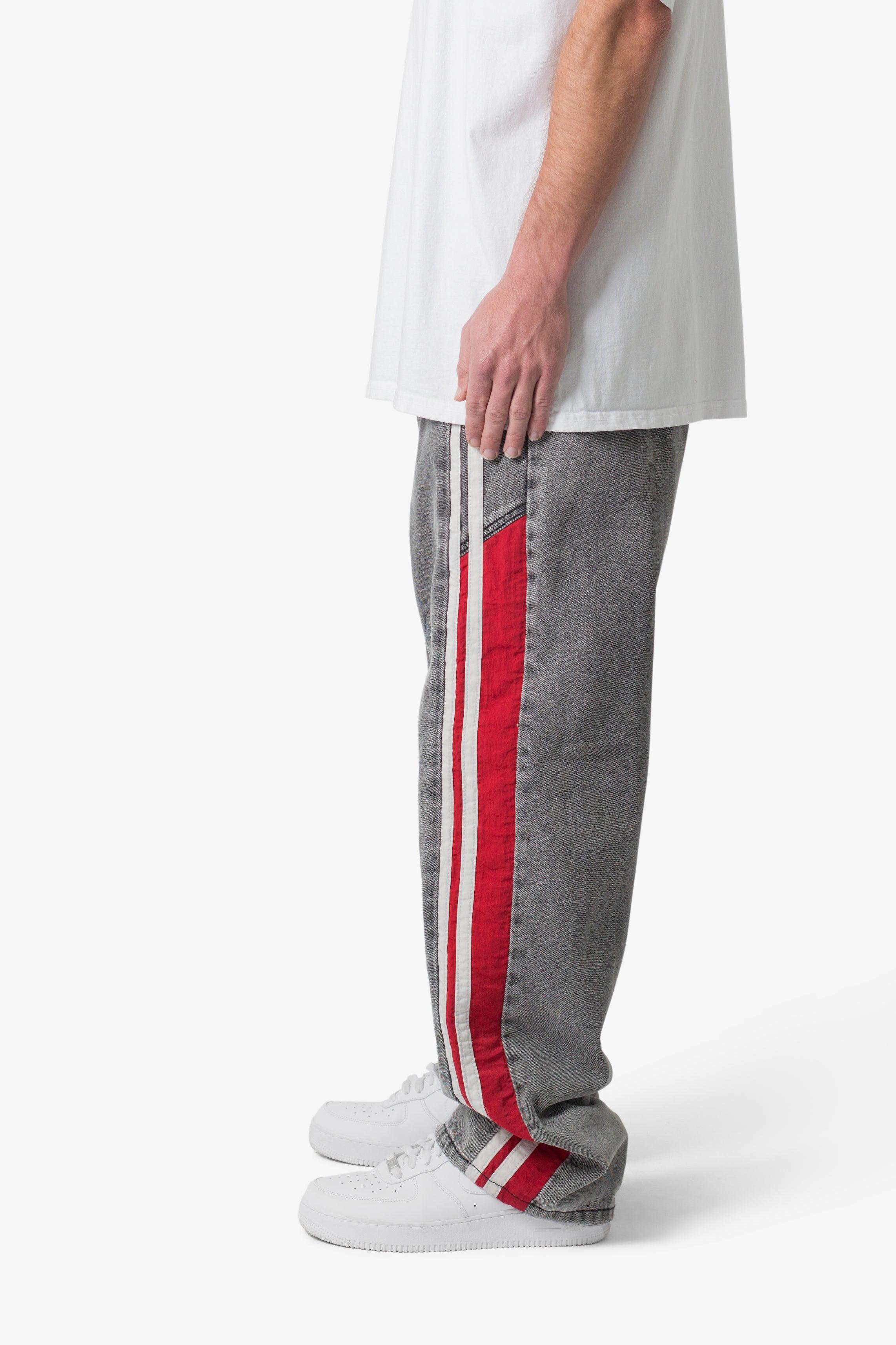 Ultra Baggy Stripe Denim - Black/Red Product Image