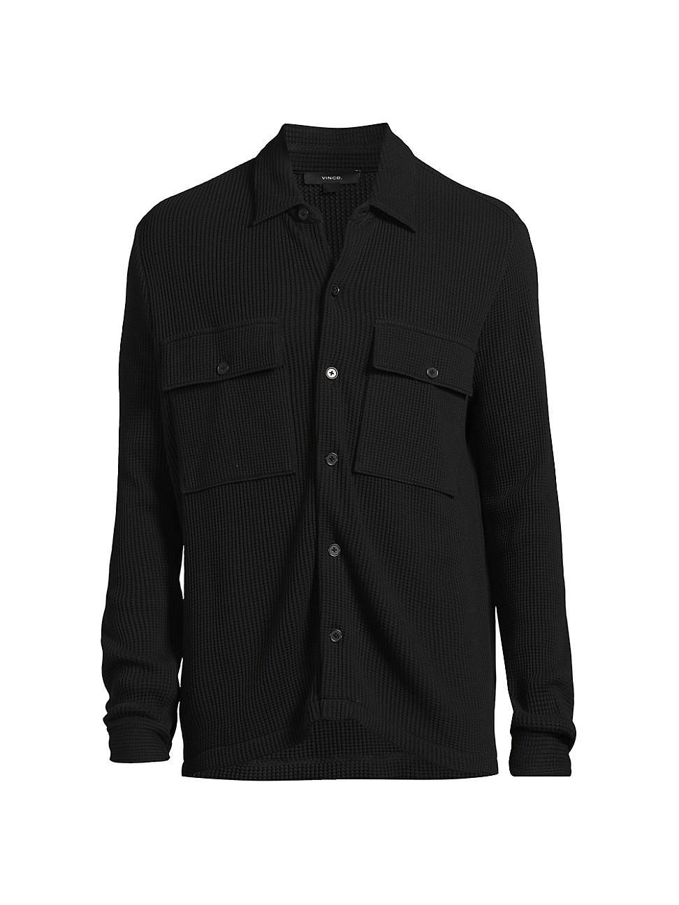 Mens Cotton-Blend Waffle-Knit Shirt Jacket Product Image