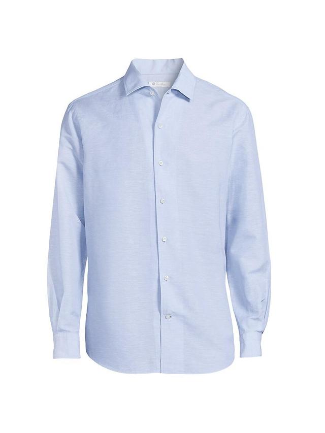 Mens Linen & Cotton-Blend Button-Front Shirt Product Image