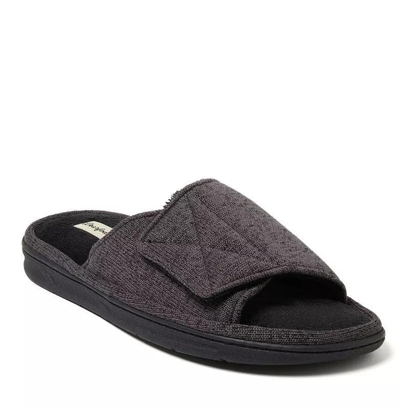 Dearfoams Chase Marled Knit Mens Adjustable Slide Slippers Product Image