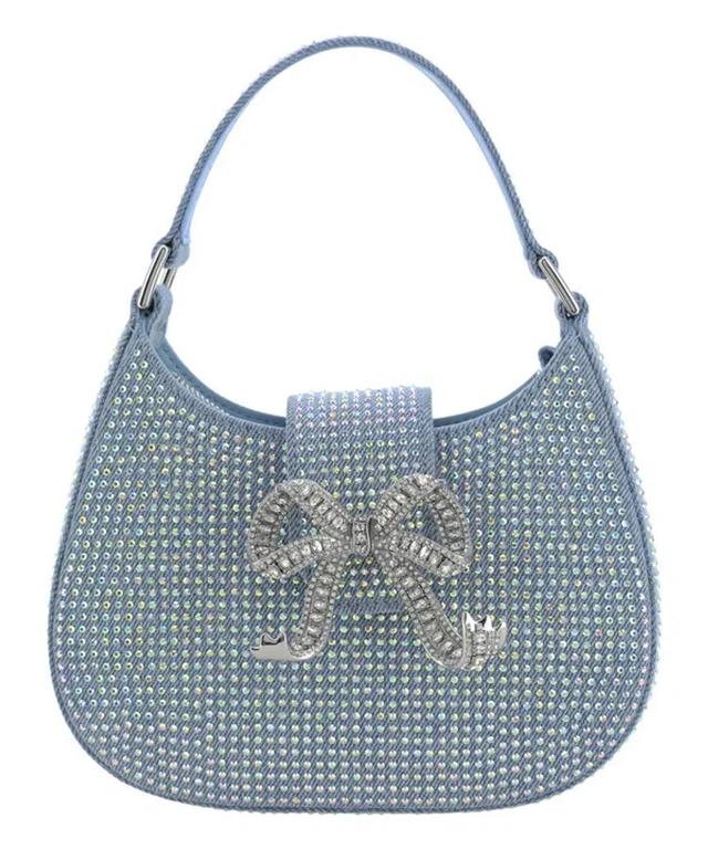 Denim Cresent Hobo Bag In Blue Product Image