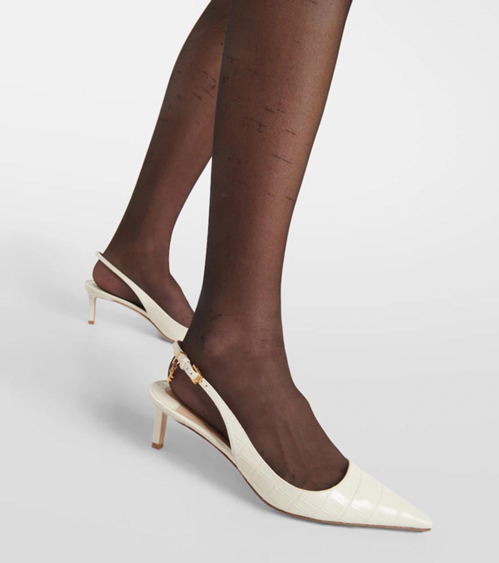 TOM FORD White Angelina 55 Leather Pumps In Neutrals Product Image