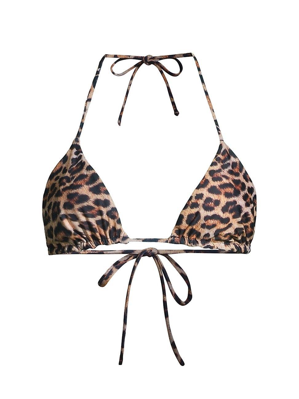 Peixoto Fifi Leopard Print Triangle Bikini Top Product Image