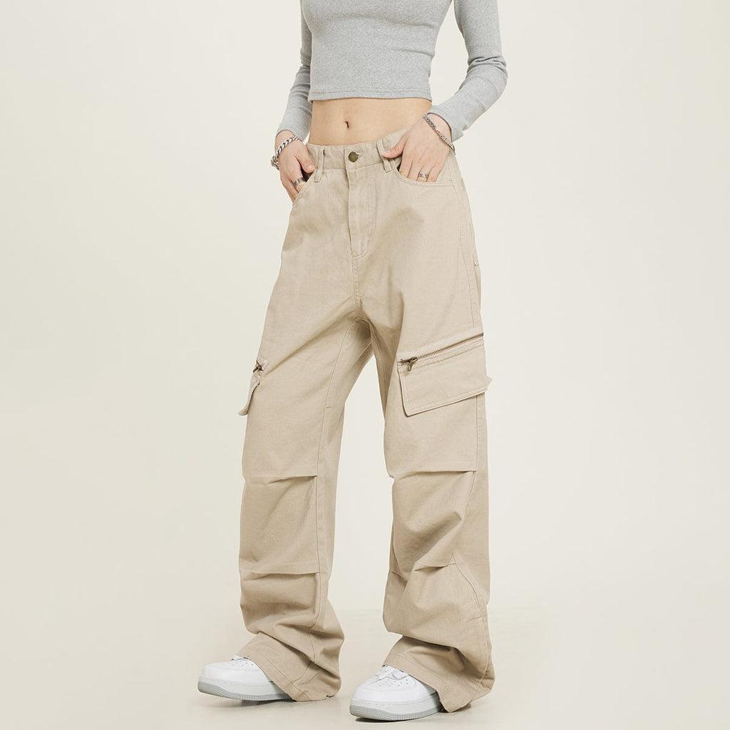 RTK (W) No. 1274 ZIPPER POCKET WIDE DRAPE CARGO JEANS Product Image