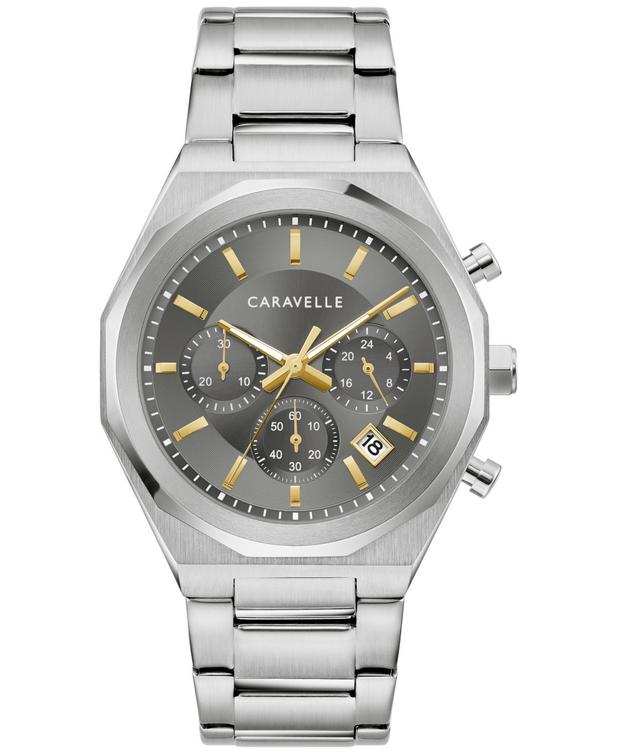 Caravelle Mens Chronograph Stainless Steel Bracelet Watch 40mm Product Image