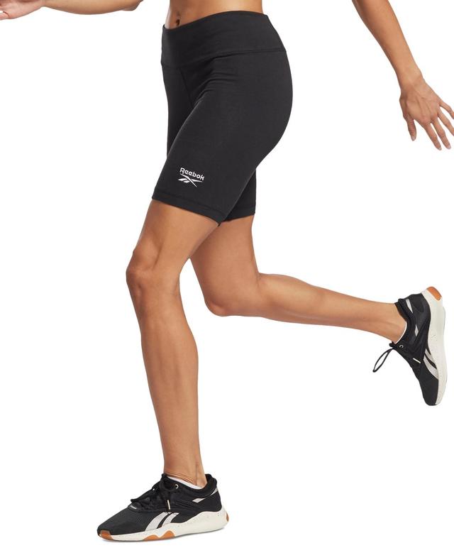 Reebok Identity Fitted Logo Bike Shorts (Black) Women's Shorts Product Image