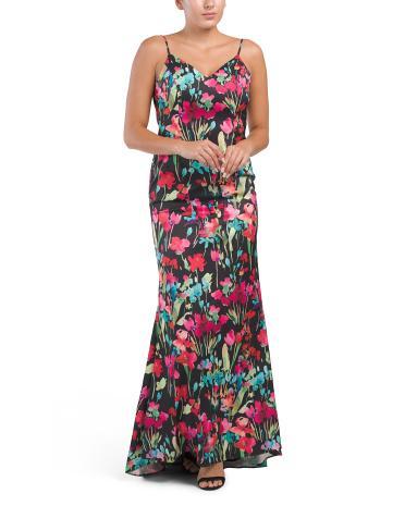 Floral V-neck Gown for Women Product Image