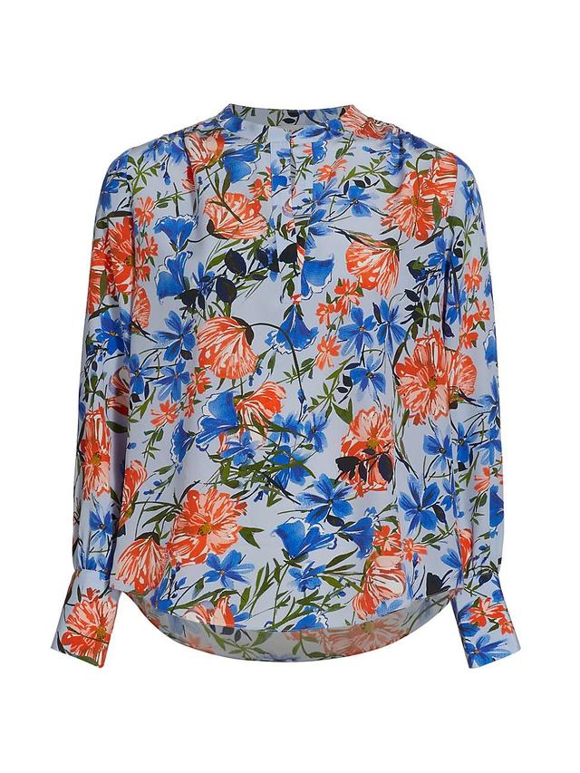 Womens Floral Silk Blouse Product Image