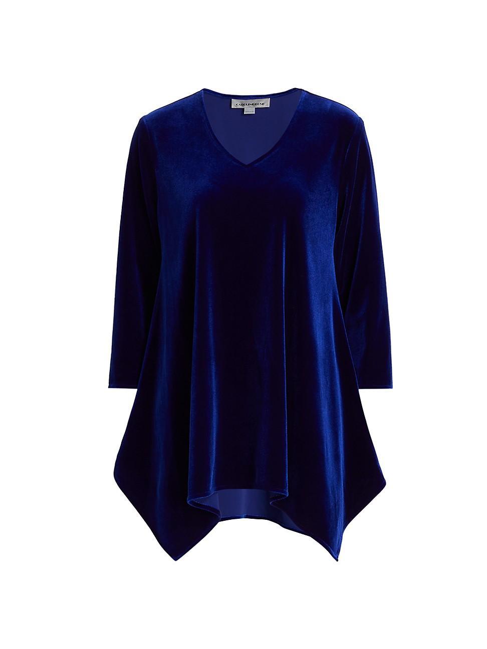 Caroline Rose Velvet Asymmetric Hem Swing Tunic Product Image