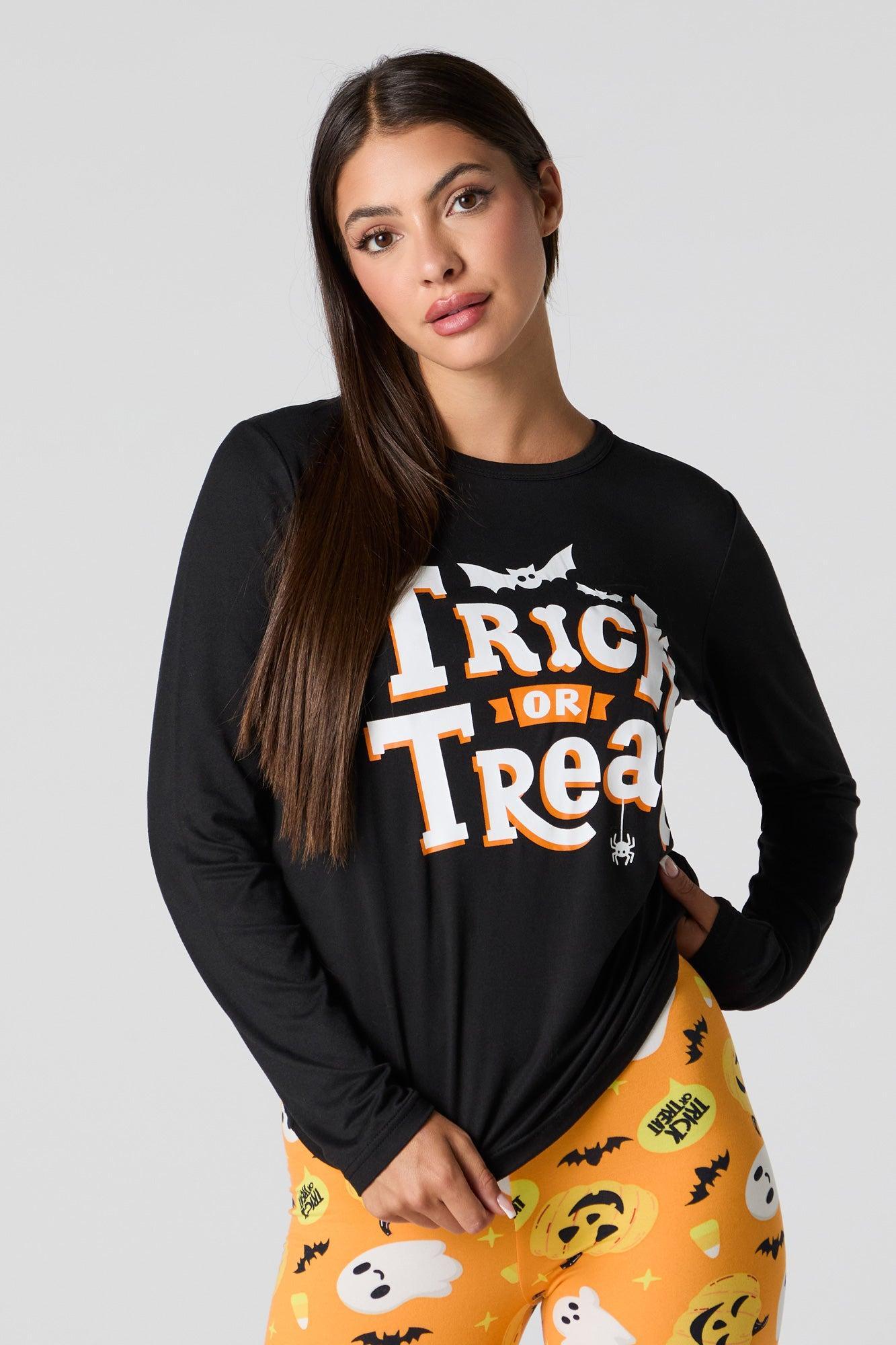 Womens Match the Family Trick or Treat 2 Piece Pajama Set Female Product Image