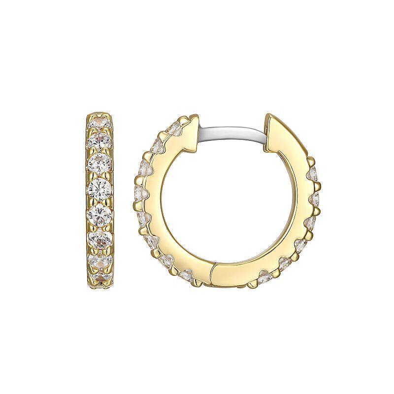 Sarafina Cubic Zirconia Huggie Hoop Earrings, Womens, Gold Tone Product Image