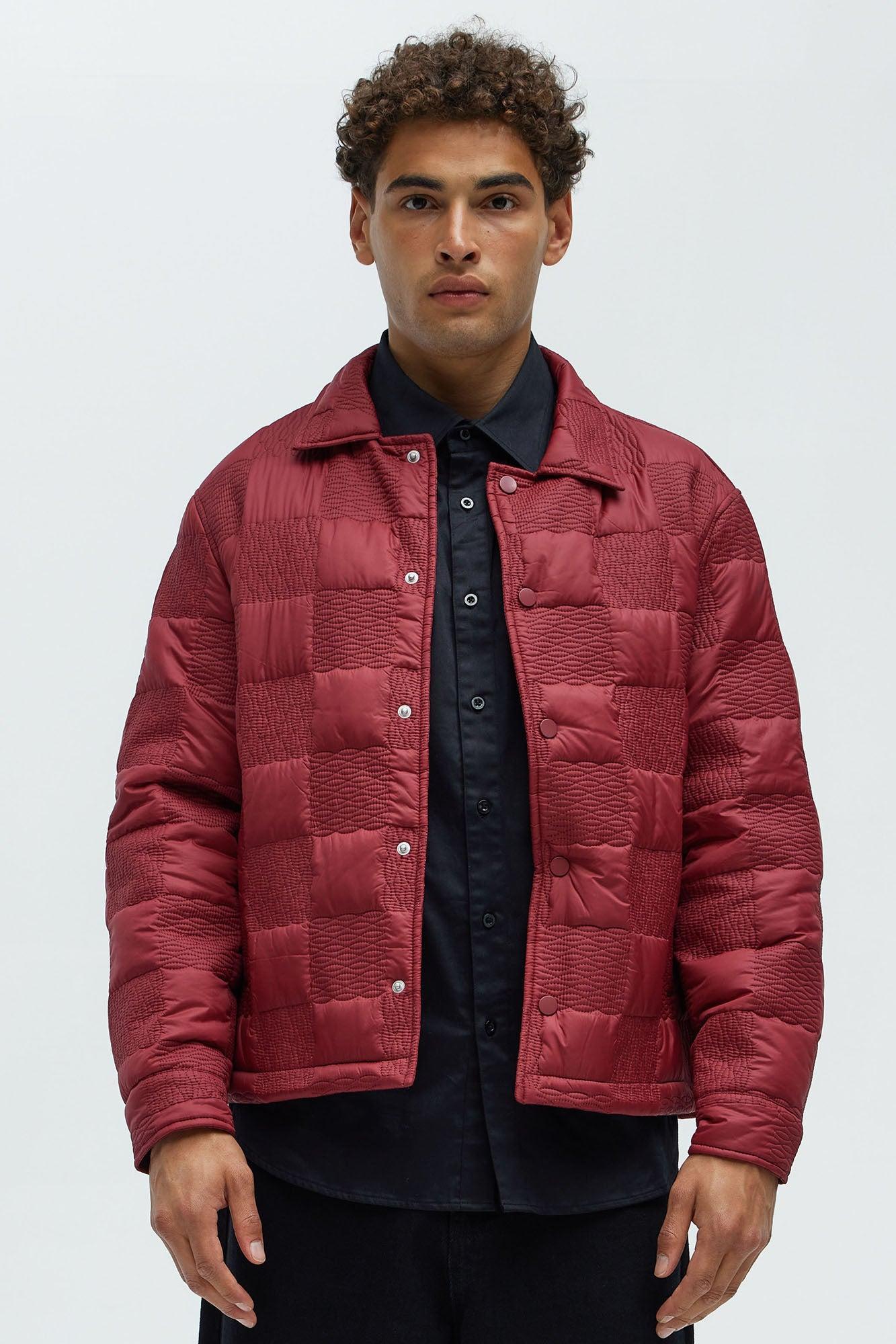 Laurel Checker Quilt Jacket - Burgundy product image