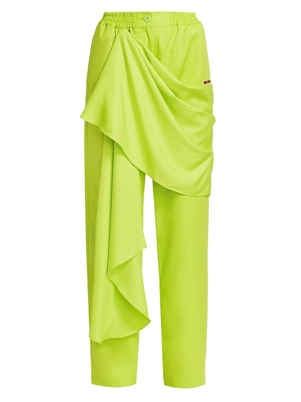 Womens Draped Cotton Twill Pants Product Image