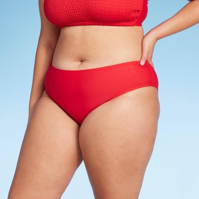 Womens Medium Coverage Bikini Bottom - Wild Fable Red Product Image