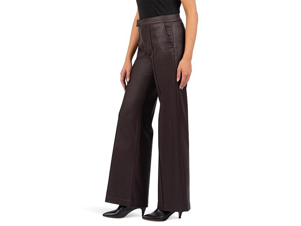 KUT from the Kloth Jodi Hi Rise Wide Leg Pant (Chocolate) Women's Jeans Product Image