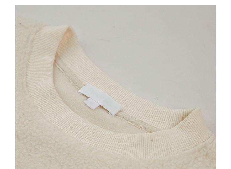 Long Sleeve Crew Neck Plain Midi Sweatshirt Dress Product Image