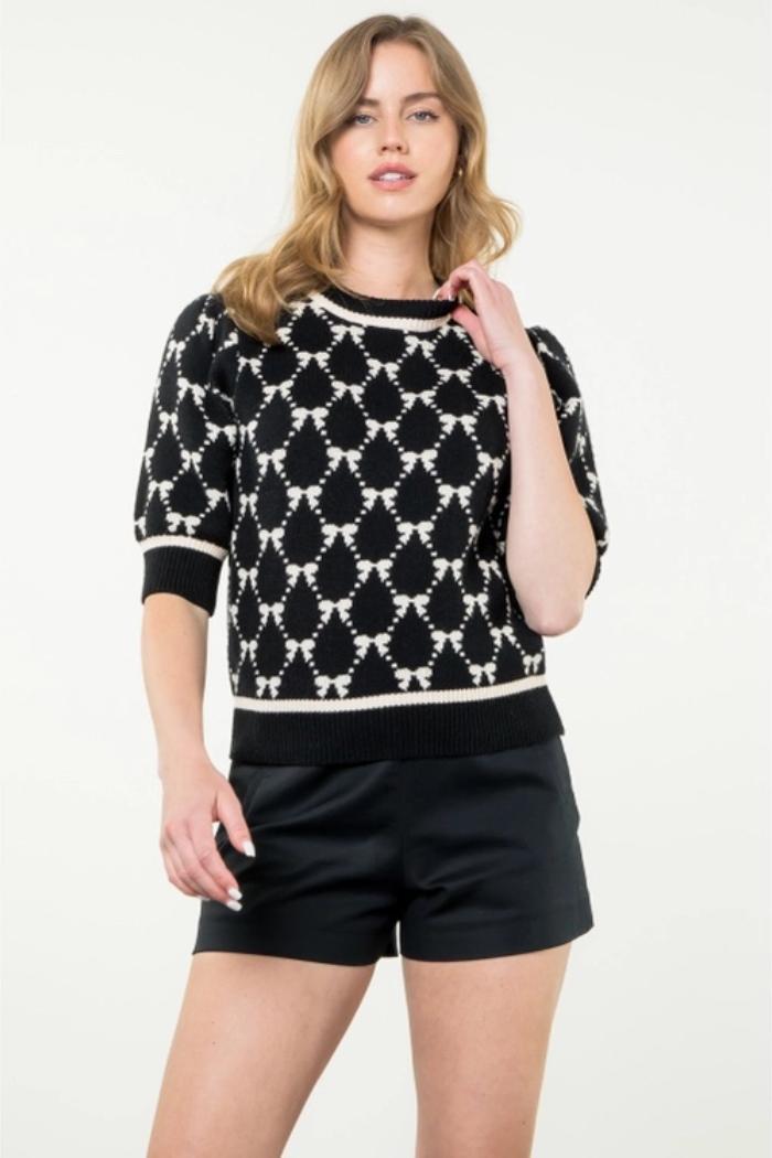 Short Sleeve Knit Sweater Product Image