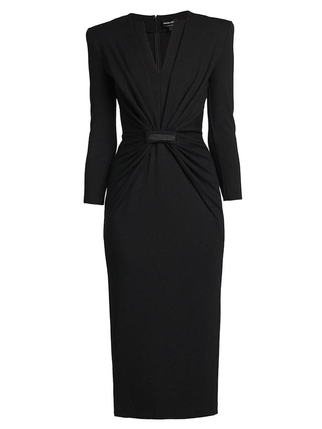 Womens Gathered Jersey Sheath Dress Product Image