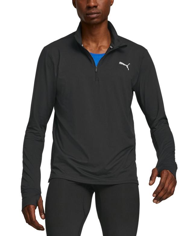 Puma Mens Run Favorite Moisture Wicking 1/4-Zip Long-Sleeve Running T-Shirt Product Image