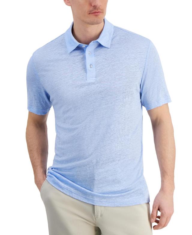 Club Room Mens Luxury Short Sleeve Linen Heathered Polo Shirt, Created for Macys Product Image