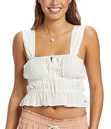 Roxy Sunset Tie Front Elastic Waist Crop Tank Top Product Image