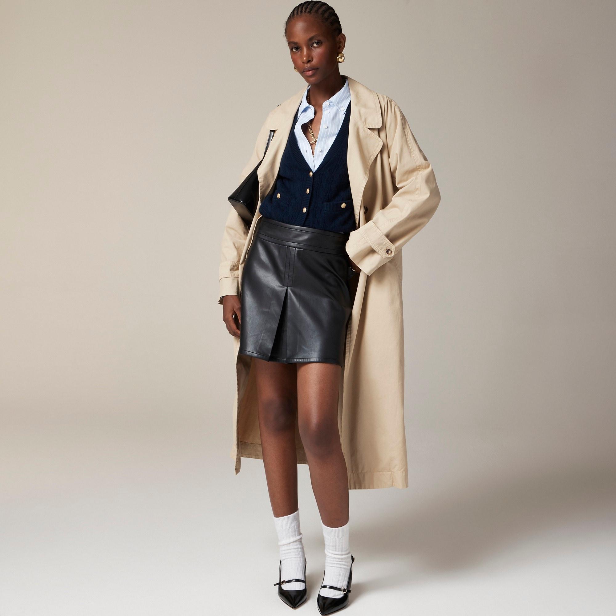 Center-pleat mini skirt in faux leather product image