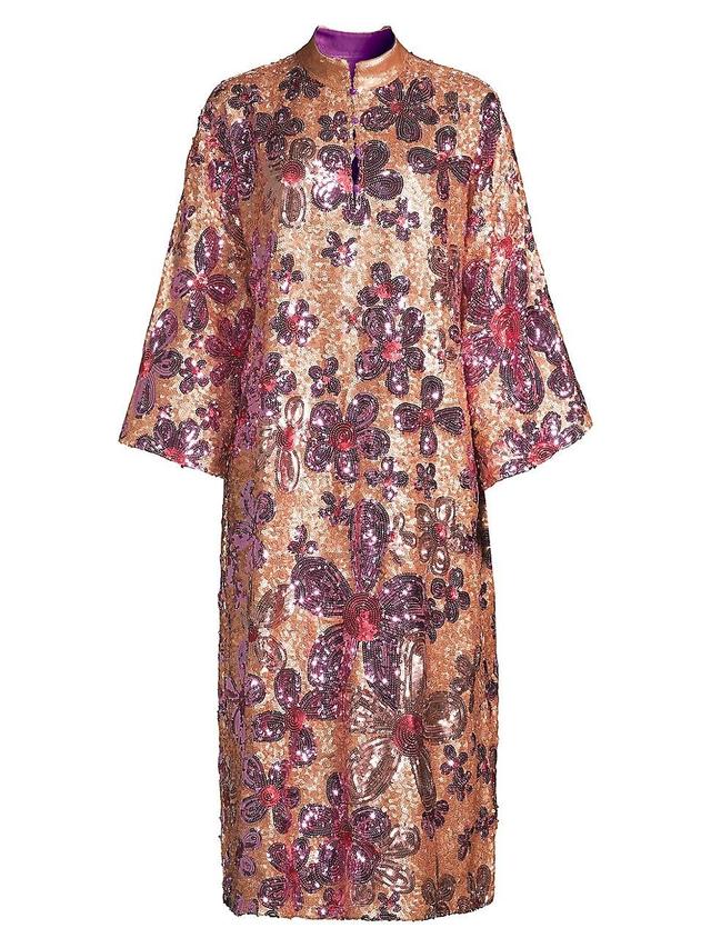 Womens Daisy Sequin Caftan Maxi Dress Product Image