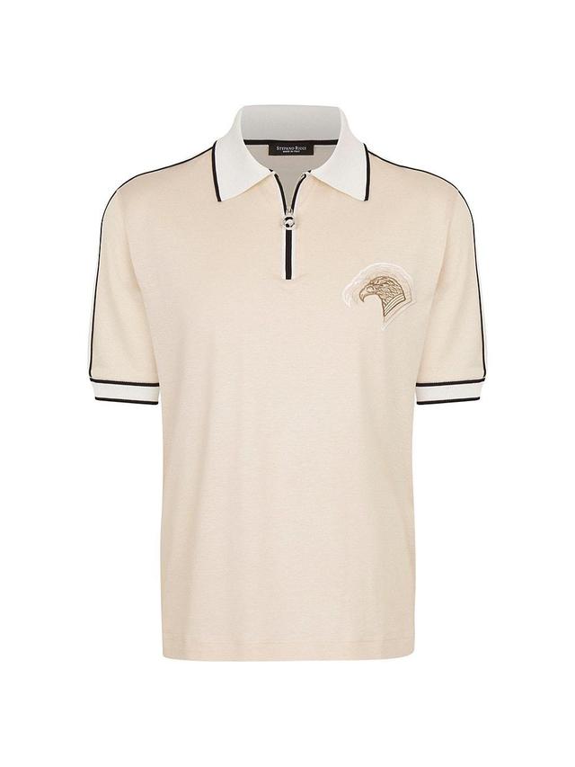 Mens Zip Polo T-Shirt Product Image