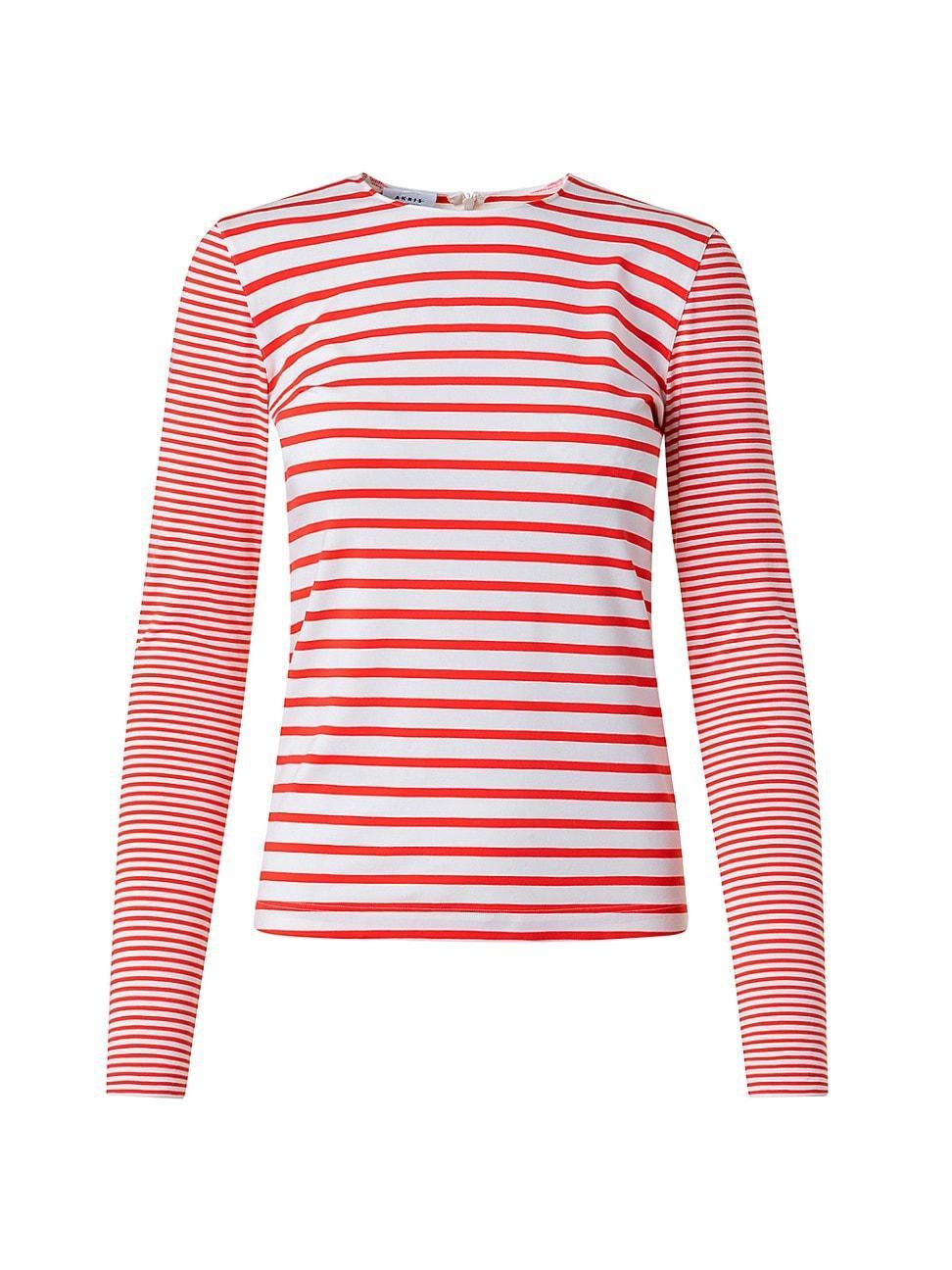 Womens Striped Long-Sleeve T-Shirt Product Image