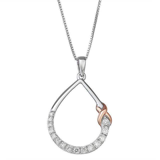 1/3 Carat T.W. Diamond Teardrop Pendant, Womens 14k Rose Gold Plated Product Image