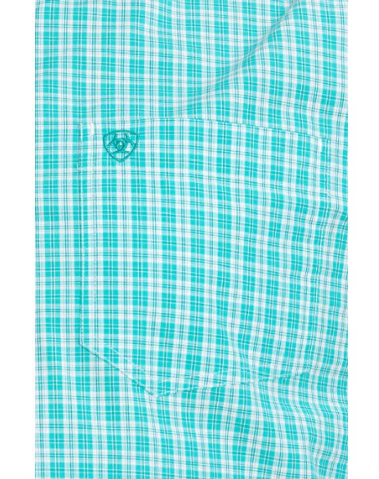 Ariat® Men's S/S Turquoise Plaid Pro Series Jensen Button Shirt Product Image