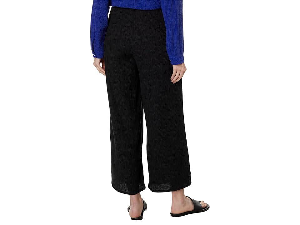 Eileen Fisher Petite Wide Ankle Pants (Black) Women's Clothing Product Image