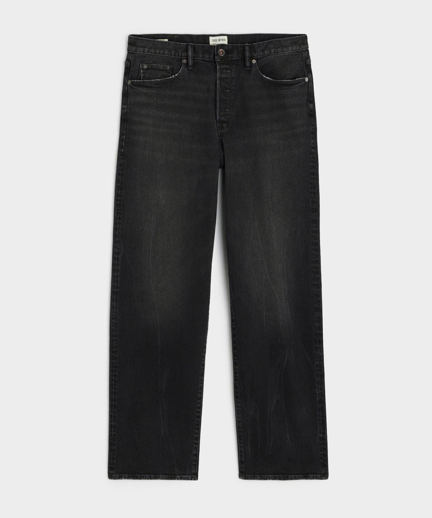 Relaxed Selvedge Jean in Black Worn Wash Product Image