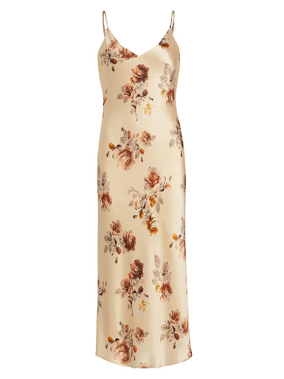 Womens Seridie Floral Silk Midi-Dress Product Image