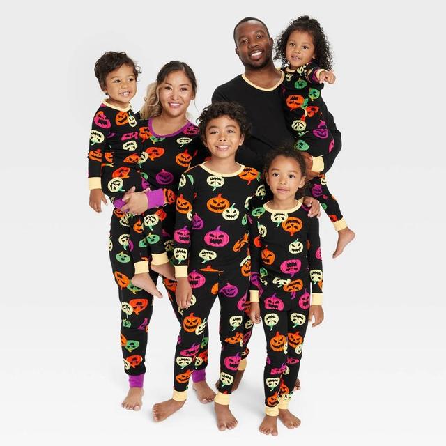 Mens Pumpkin Print Glow-in-the-Dark Halloween Matching Family Pajama Set - Hyde & EEK! Boutique XXL Product Image