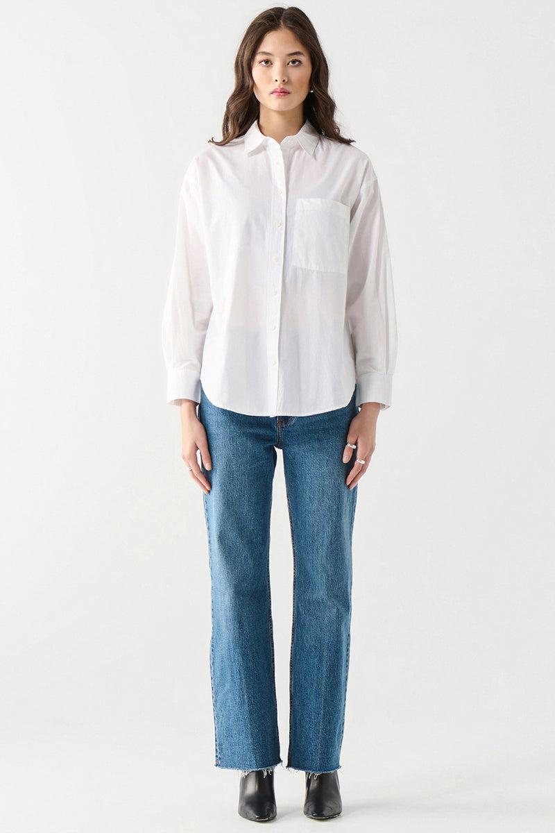 White Poplin Button Up product image