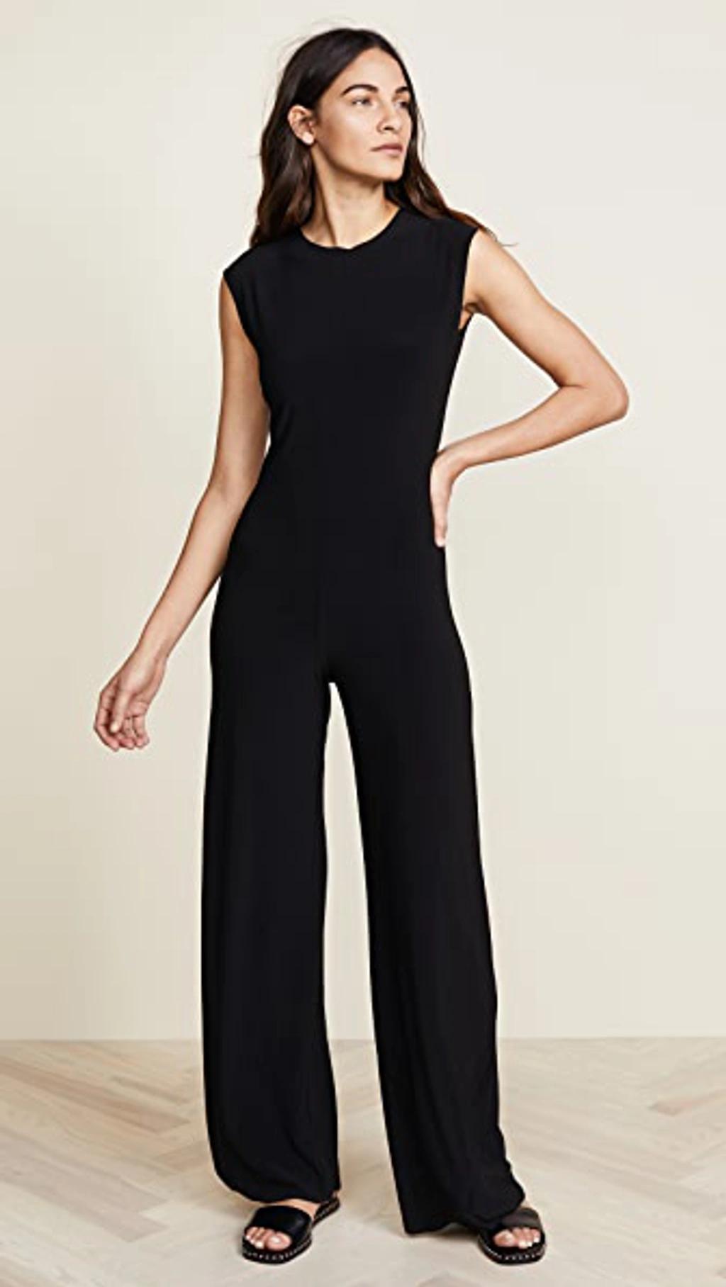 NORMA KAMALI Kamali Kulture Shirred Waist Jumpsuit In Black Product Image