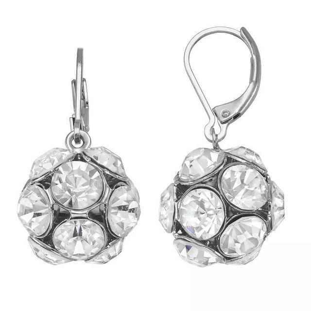 Simply Vera Vera Wang Silver Tone Crystal Ball Drop Earrings, Womens Product Image