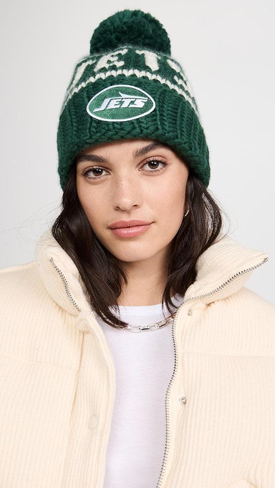 Lele Sadoughi Green Jets Beanie with Yarn Pom Pom | Shopbop Product Image