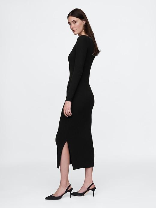 Boatneck Rib Midi Sweater Dress Product Image