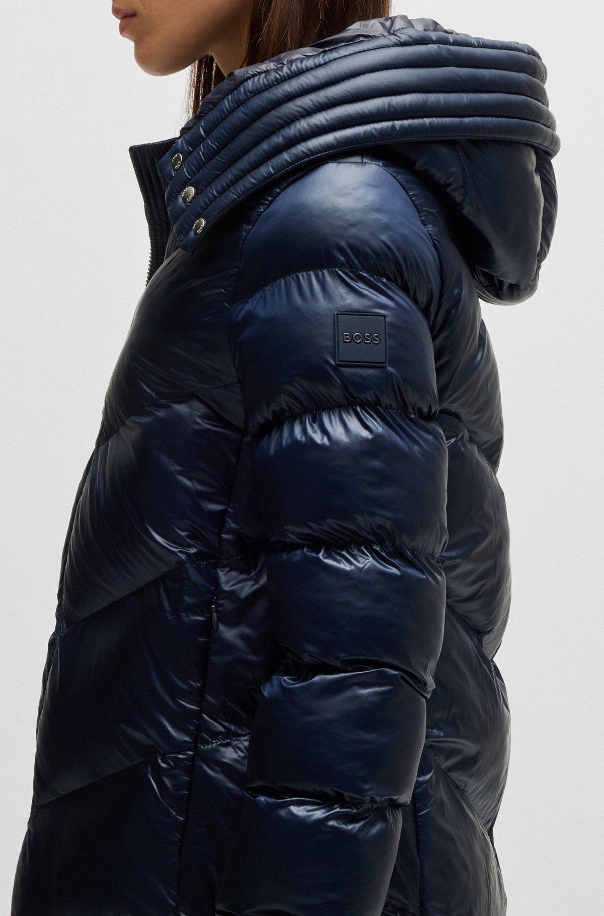 Water-repellent padded parka jacket with polished trims Product Image