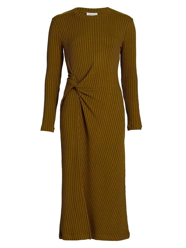 Womens Elana Twisted Long-Sleeve Midi-Dress Product Image