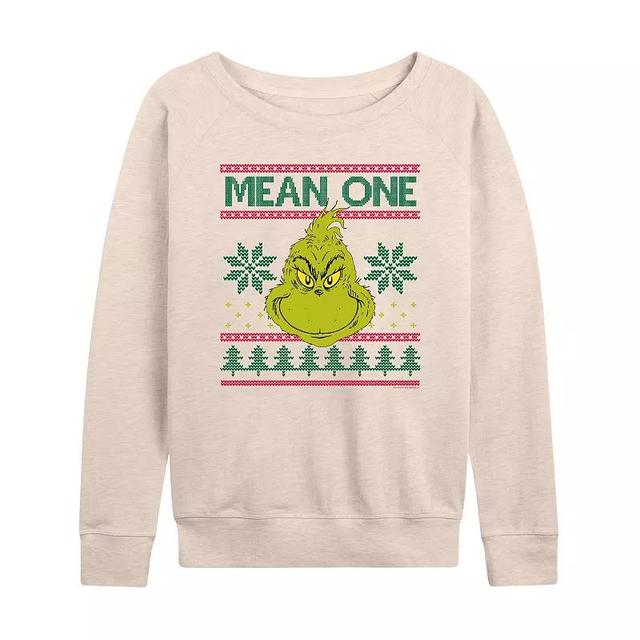 Womens Dr. Seuss The Grinch Mean One Lightweight French Terry Sweatshirt, Girls Product Image