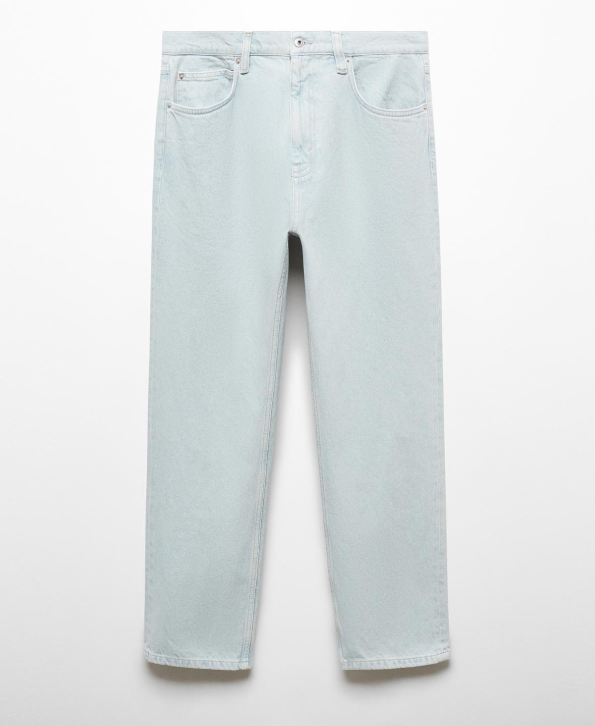 MANGO MAN - Relaxed fit washed effect jeans bleach blueMen Product Image