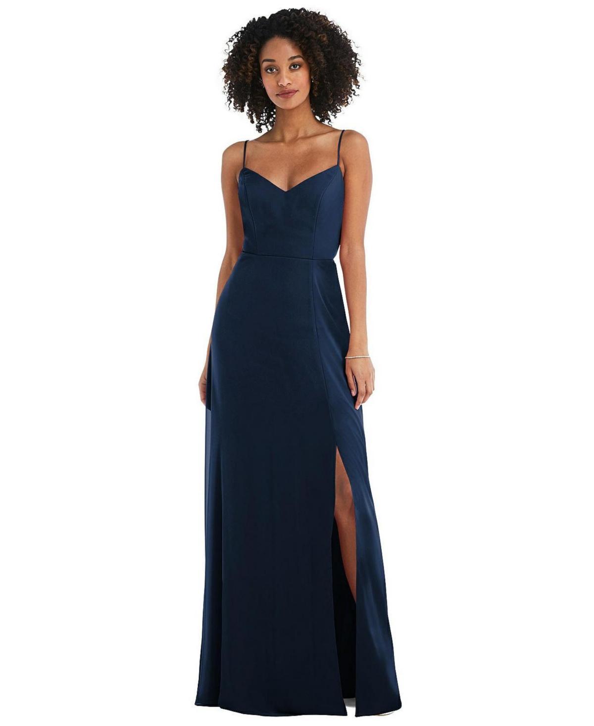 Womens Tie-Back Cutout Maxi Dress with Front Slit Product Image