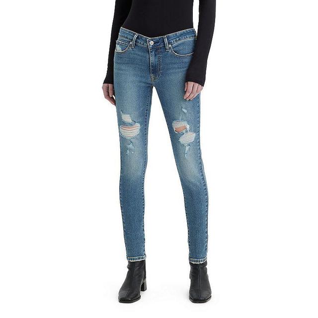 Womens Levis 711 Skinny Jeans Med Blue Product Image