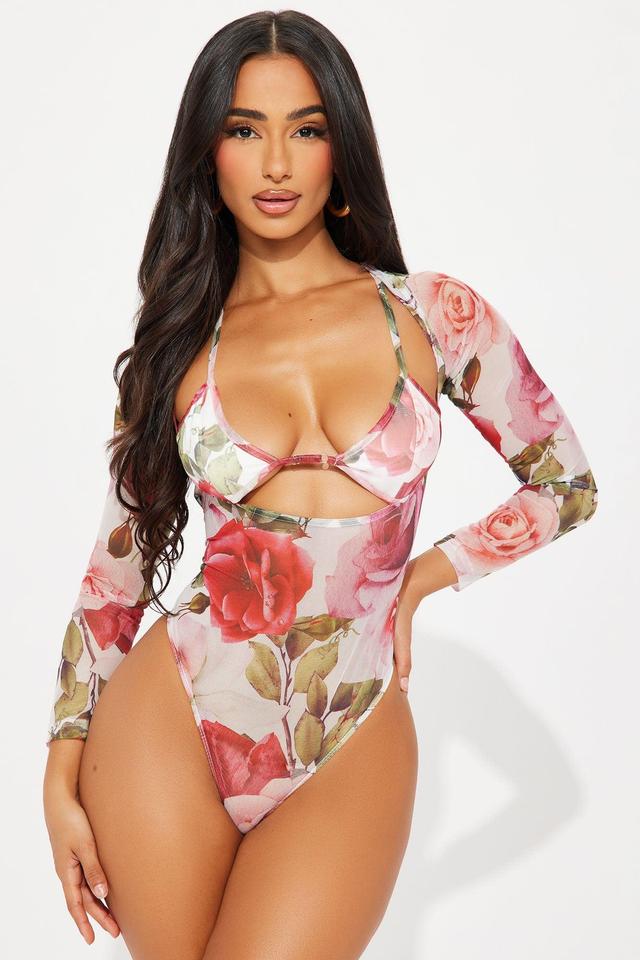 Haven In Me Mesh Bodysuit - Pink/combo Product Image