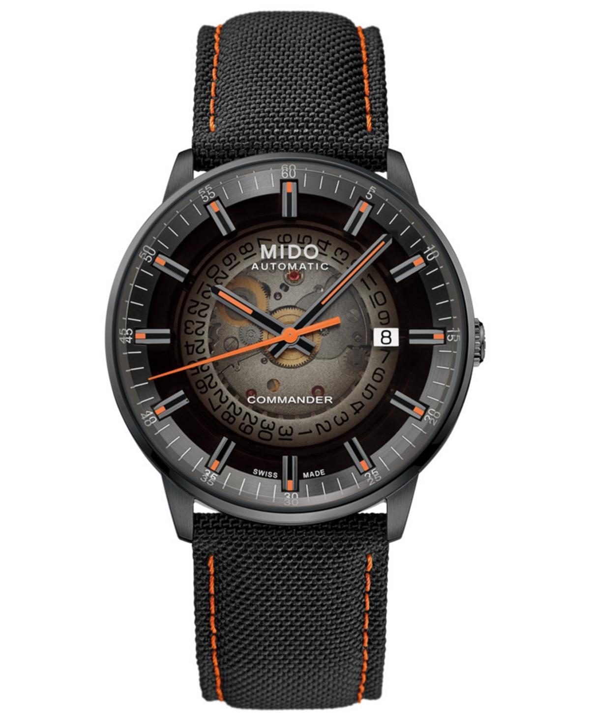 Mido Mens Swiss Automatic Commander Gradient Black Fabric Strap Watch 40mm - Black Product Image