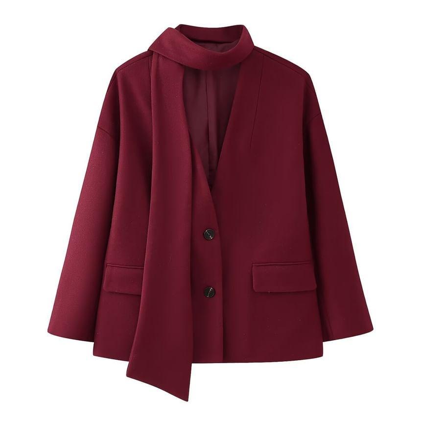 Lapel Neck Long Sleeve Single Button Blazer product image